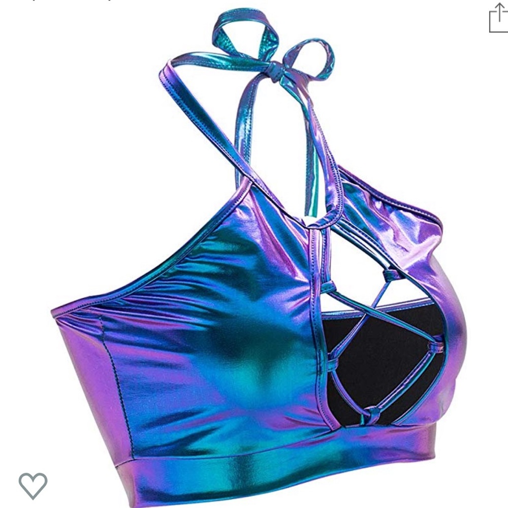 Women's Metallic Halter Rave Bra